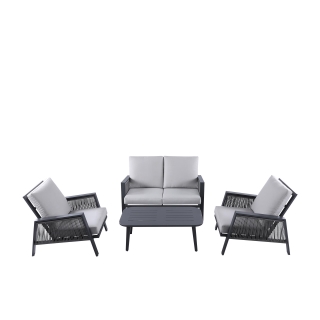 Nuu Garden Sicily 4-Piece Aluminum Strap Sofa Set 