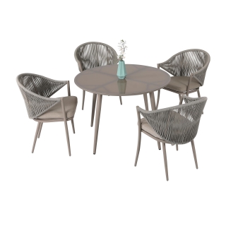 Nuu Garden Delphi 5 piece Strap Dining Table 