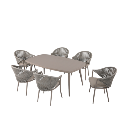 Nuu Garden Delphi  7-piece Strap Dining Set