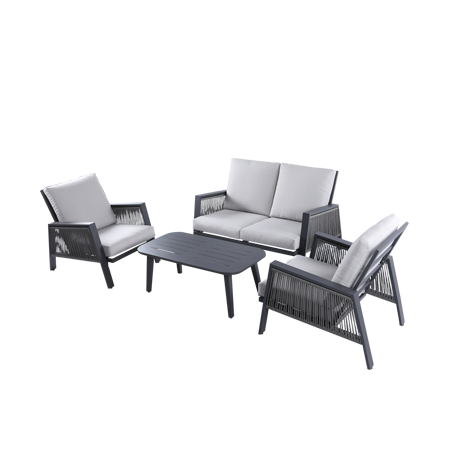 Nuu Garden Sicily 4-Piece Aluminum Strap Sofa Set