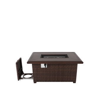 Nuu Garden Brooks Rattan Fire Pit Table