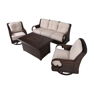 Nuu Garden Brooks 4-piece Fire Pit Sofa Set