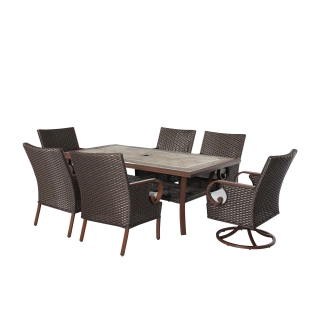 Nuu Garden Brooks 7-piece wicker dining set 