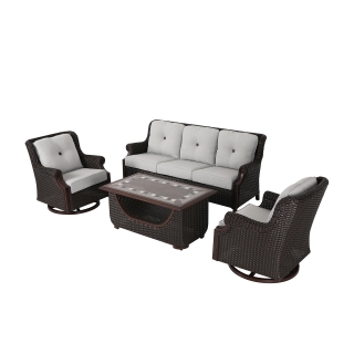 Nuu Garden Lessen 4 piece wicker sofa set