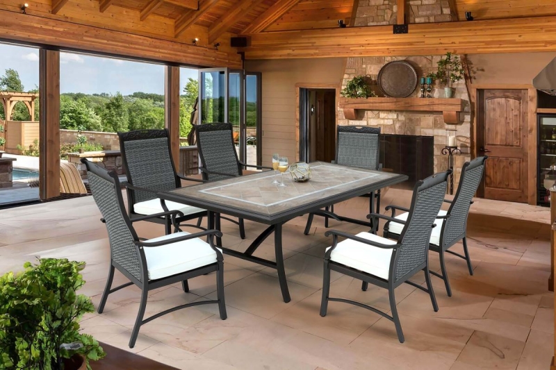Patio Time Russell 7 Piece Wicker Dining Set Nuu Garden patio time russell 7 piece wicker